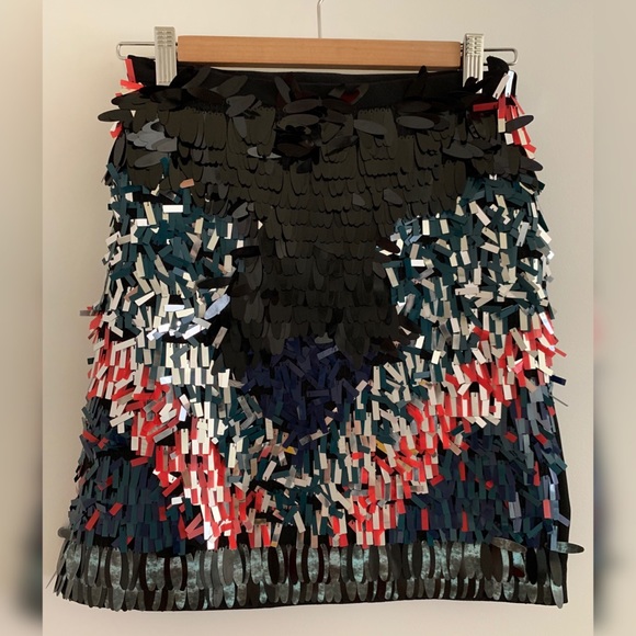 H&M NWT Multi Color Sequins Skirt Sz 6 - Picture 1 of 4
